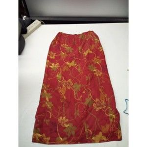 PUSSERS WEST INDIES Skirt - Pink Silk Maxi, Floral Print, Side Size Small